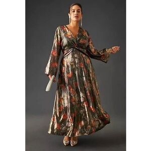 Anthropologie by Caballero Deep V-Neck Maxi Dress